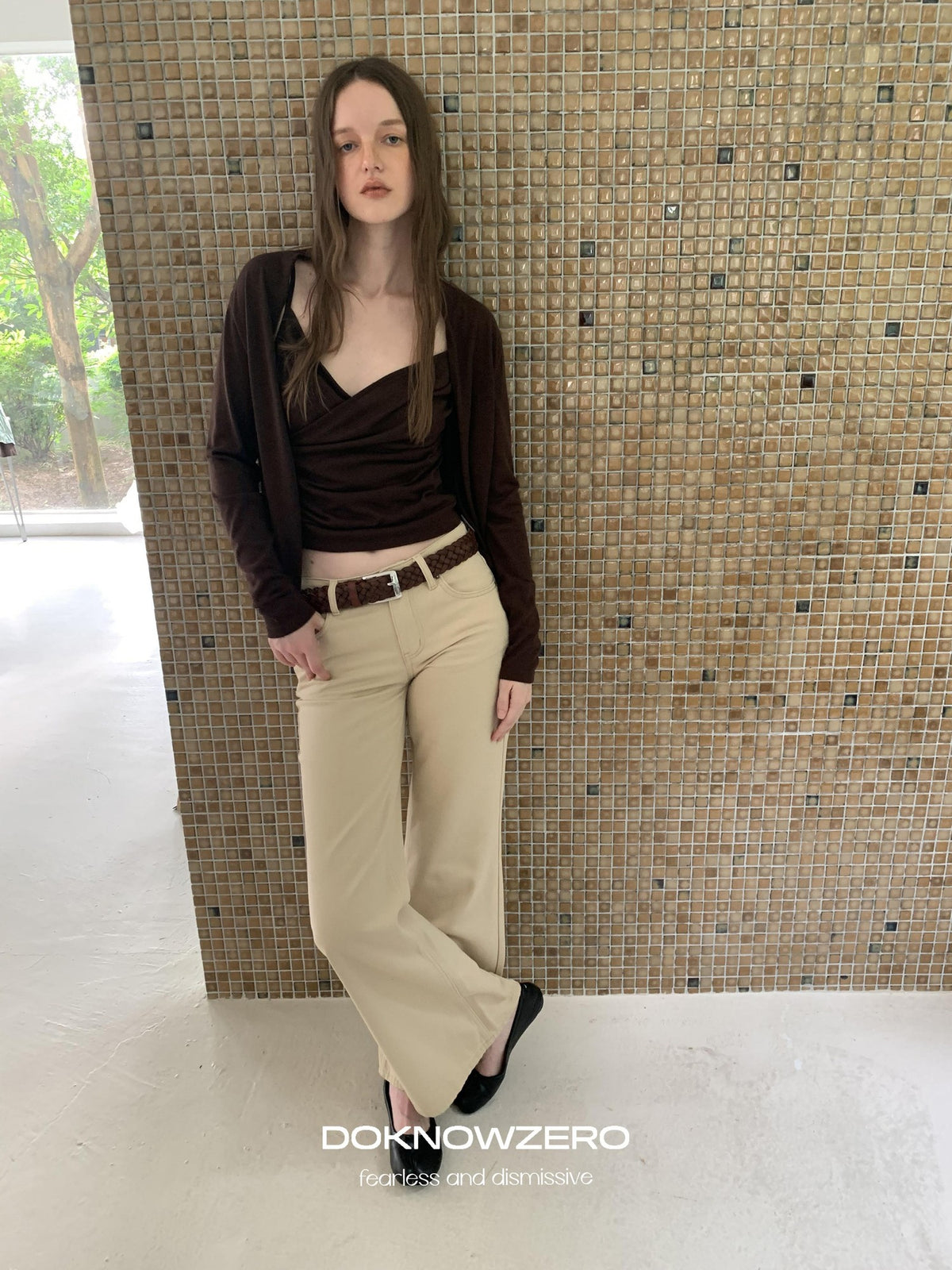 DKZ OFFICIAL Slim Fit Cross Tie Knitted Two Piece Women&
