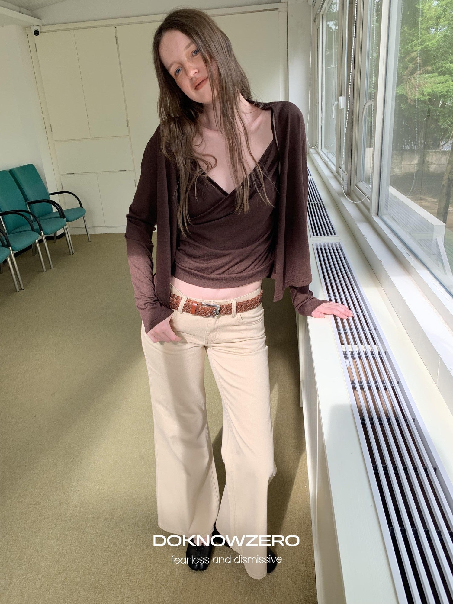 DKZ OFFICIAL Slim Fit Cross Tie Knitted Two Piece Women&