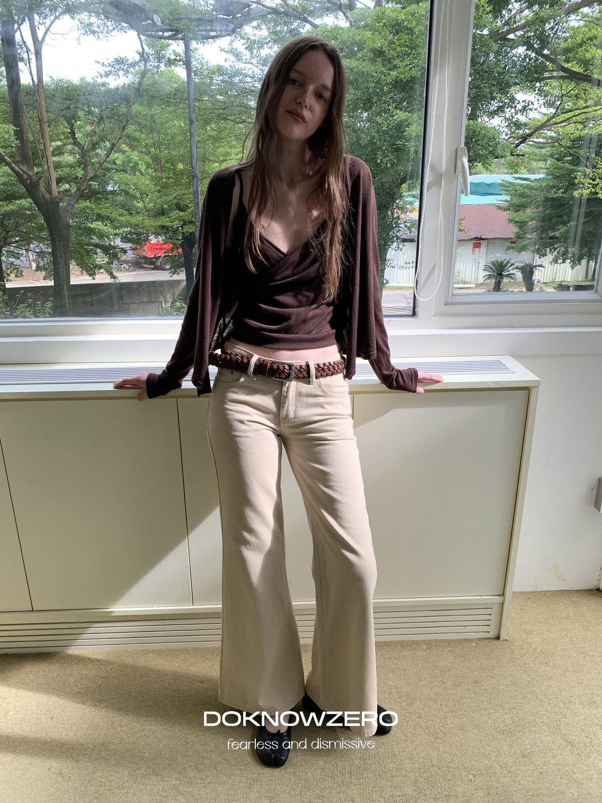 DKZ OFFICIAL Slim Fit Cross Tie Knitted Two Piece Women&