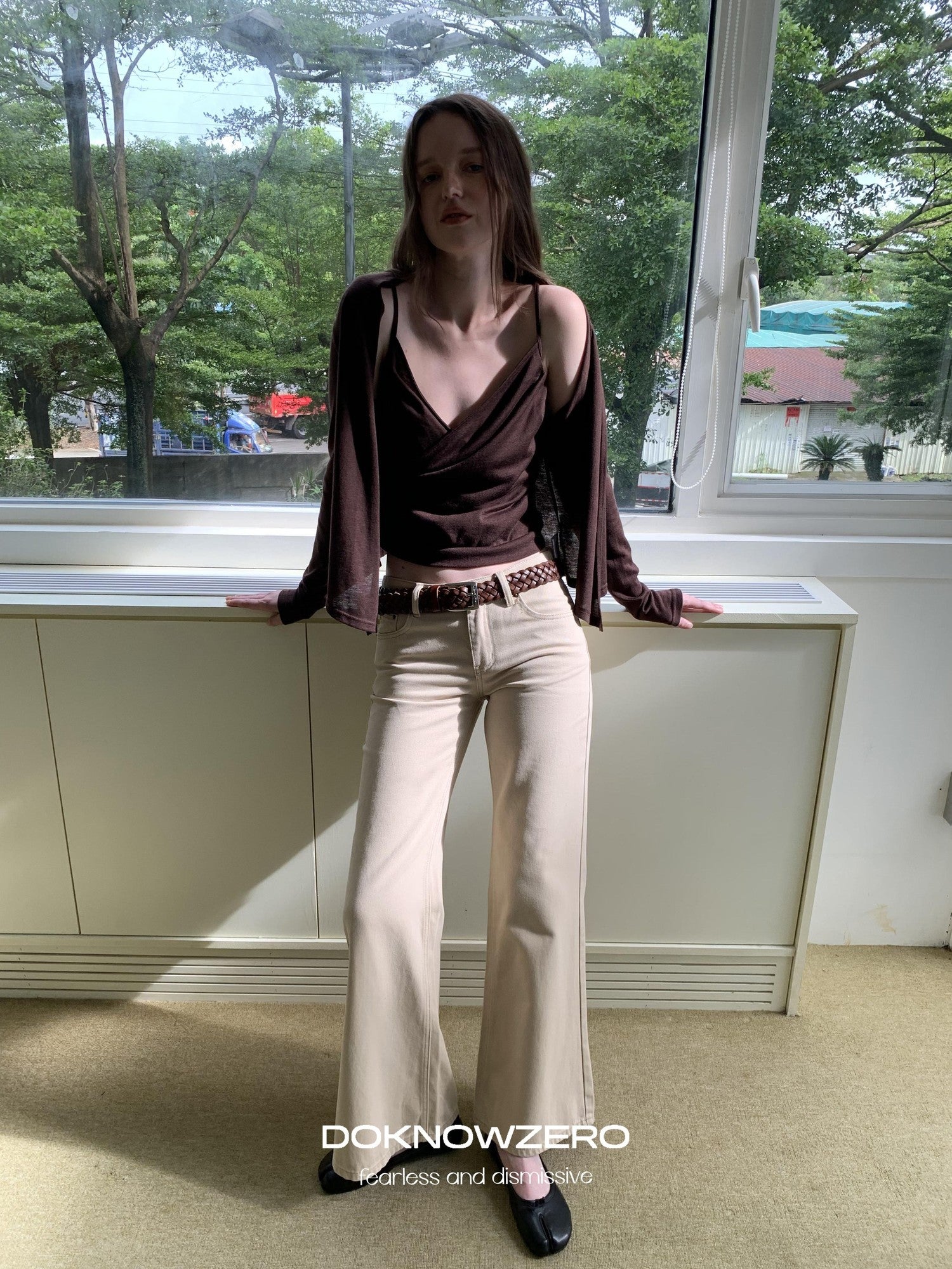 DKZ OFFICIAL Slim Fit Cross Tie Knitted Two Piece Women&