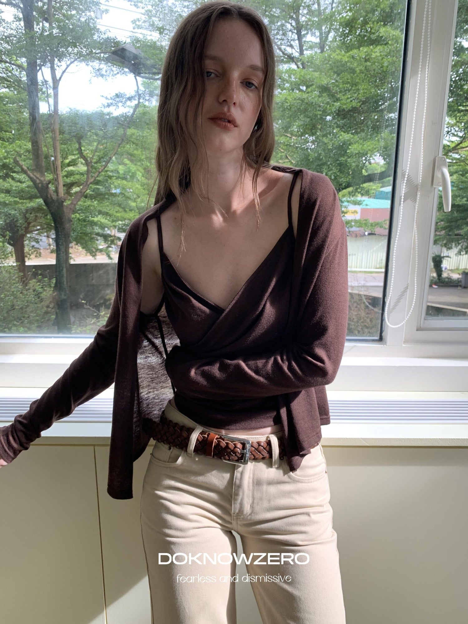 DKZ OFFICIAL Slim Fit Cross Tie Knitted Two Piece Women&