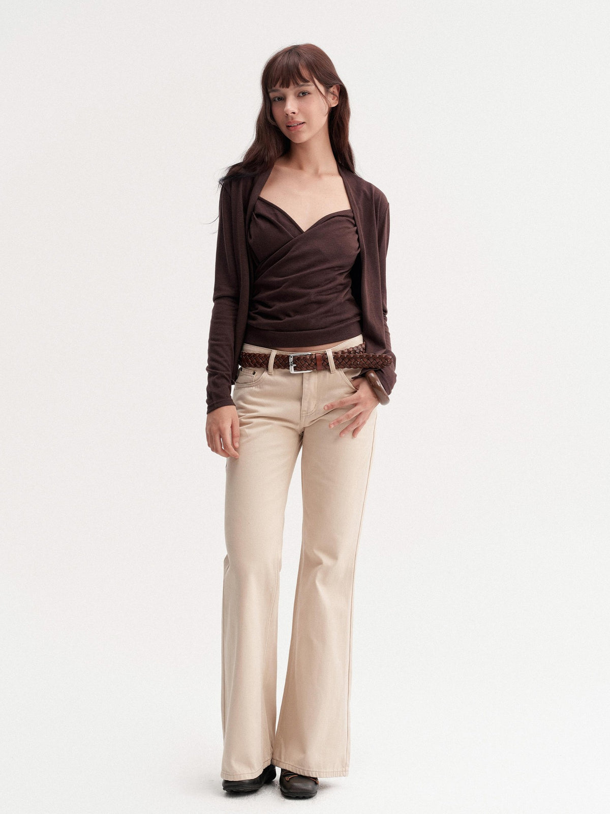 DKZ OFFICIAL Slim Fit Cross Tie Knitted Two Piece Women&