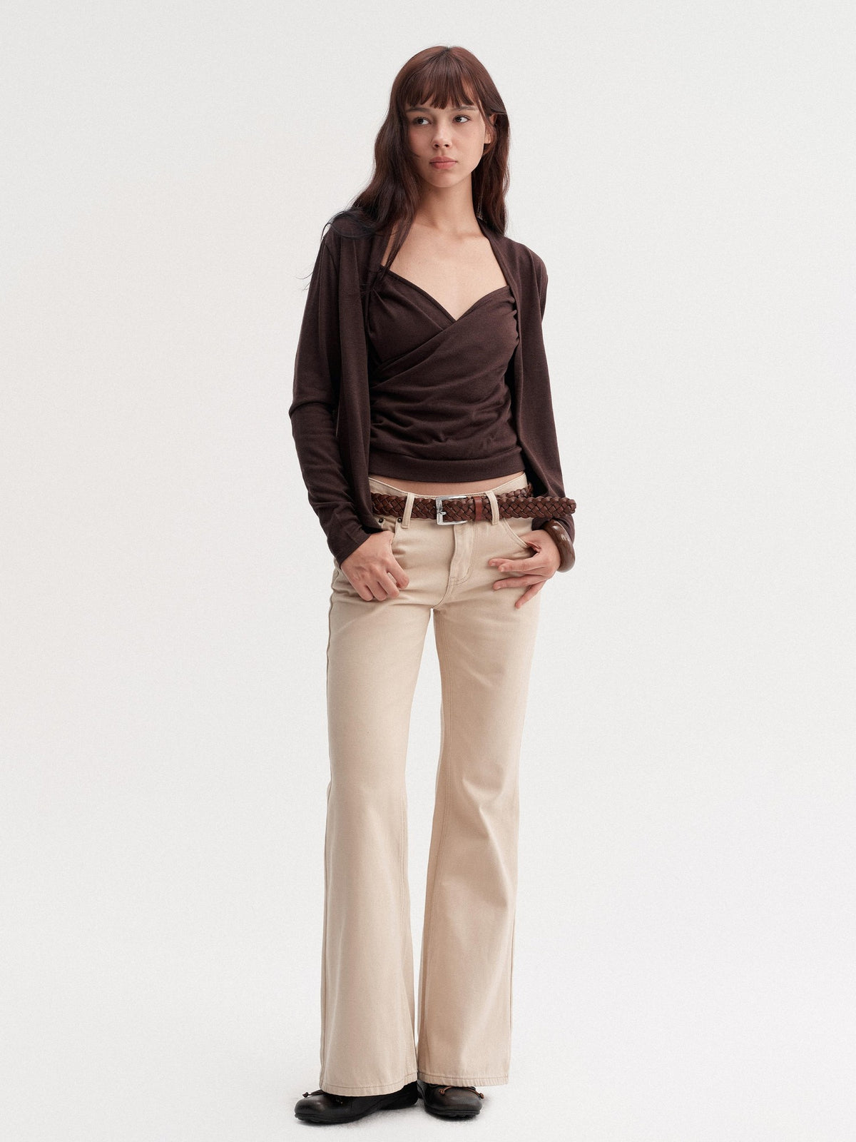 DKZ OFFICIAL Slim Fit Cross Tie Knitted Two Piece Women&