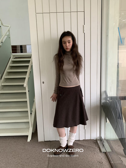 DKZ OFFICIAL Slim Fit High Neck Camel Women&
