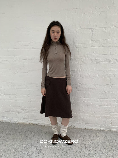 DKZ OFFICIAL Slim Fit High Neck Camel Women&