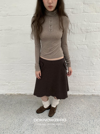 DKZ OFFICIAL Slim Fit High Neck Camel Women&