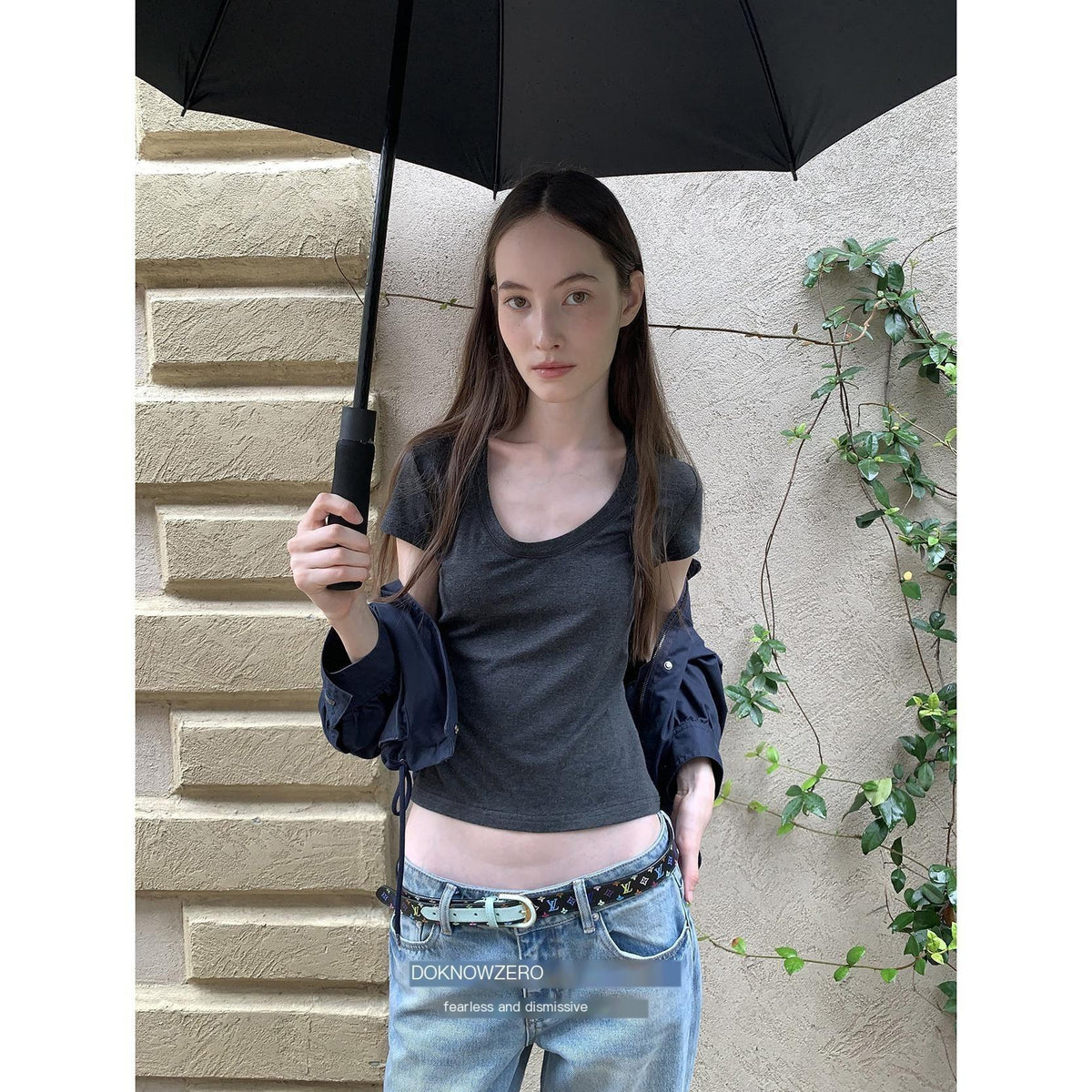 DKZ_OFFICIAL_Slim_Fit_U_Neck_Short_Sleeve_Modal_Solid_Women&