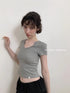 DKZ_OFFICIAL_Slim_Fit_V-Neck_Short_Sleeve_T-Shirt_For_Women_MISSTT