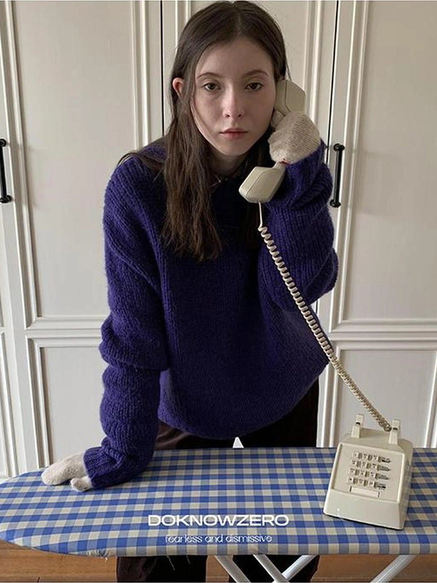 DKZ OFFICIAL Soft Mohair Blend Lazy Knit Sweater