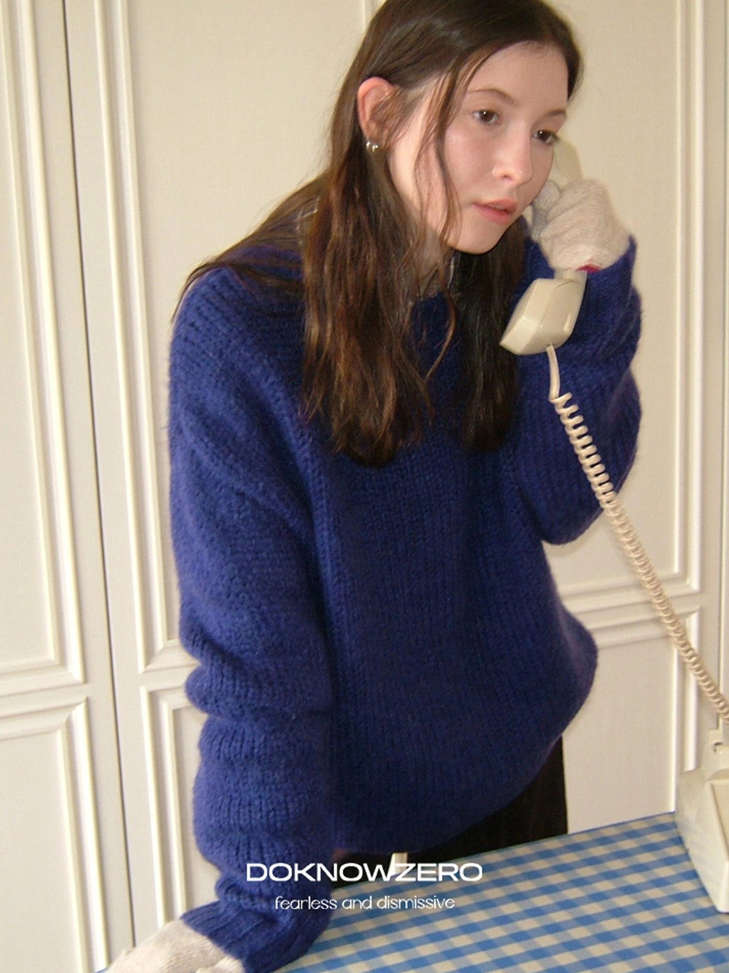 DKZ OFFICIAL Soft Mohair Blend Lazy Knit Sweater