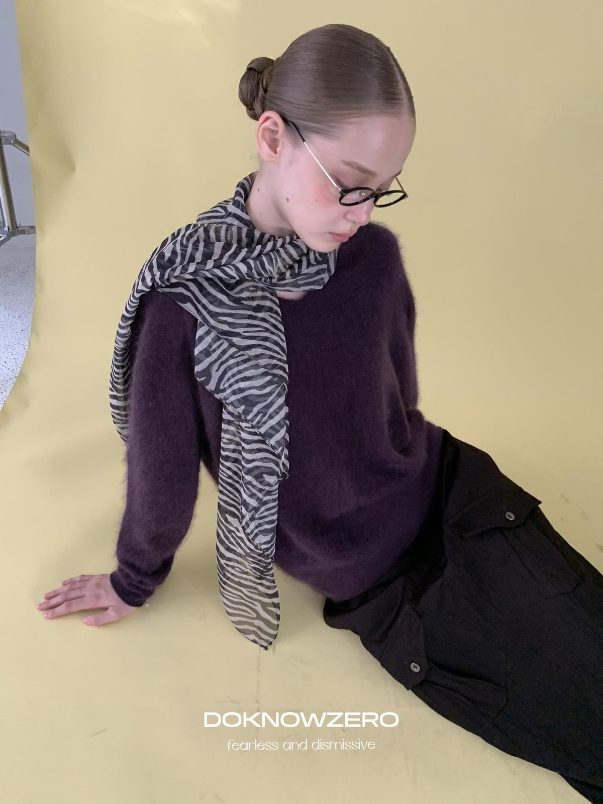 DKZ OFFICIAL Soft Wool Blend V-neck Long Sleeve Knit Women&