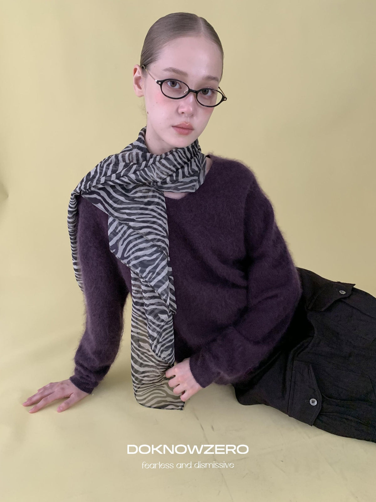 DKZ OFFICIAL Soft Wool Blend V-neck Long Sleeve Knit Women&