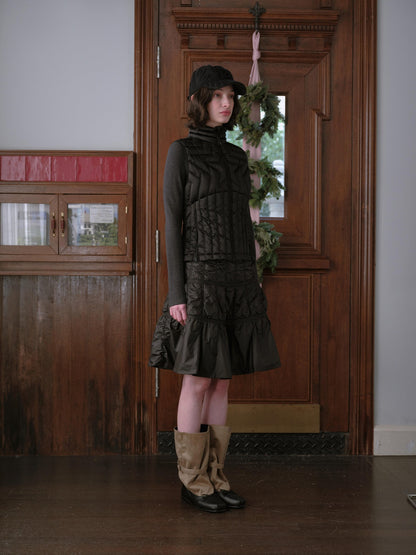 DKZ OFFICIAL Star Ribbed Quilted Layered Sleeveless Women&