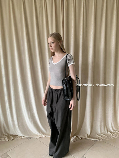 DKZ OFFICIAL Straight Leg Pants With Drawstring Waist