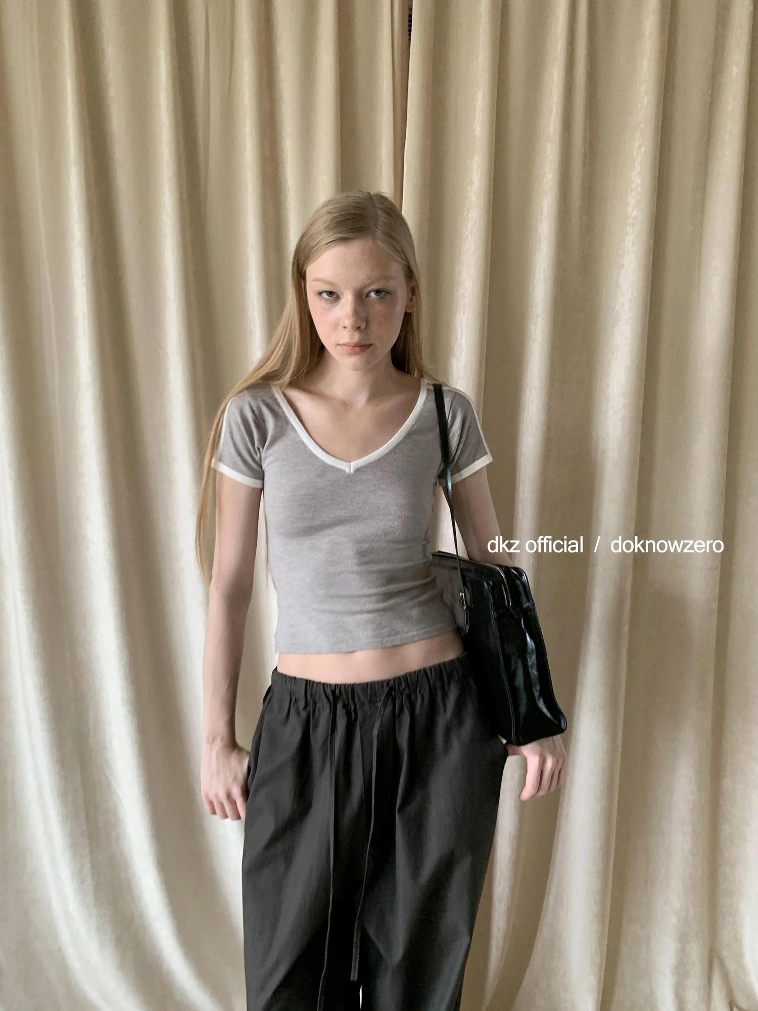 DKZ OFFICIAL Straight Leg Pants With Drawstring Waist
