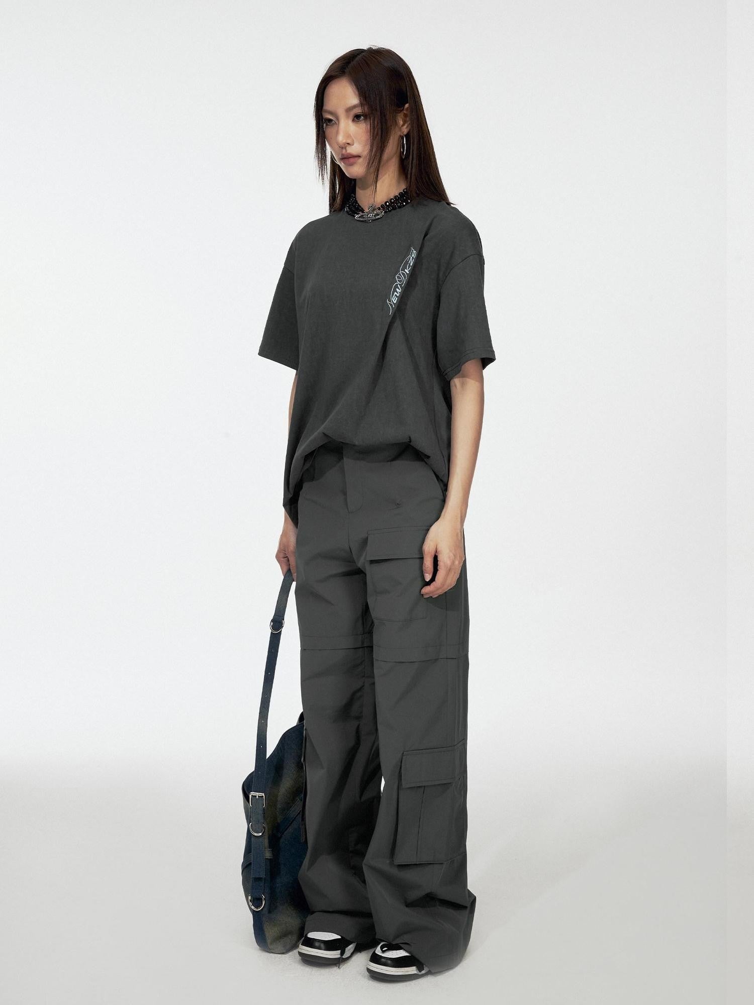 DKZ OFFICIAL Street Embroidered Folded Hem Women&