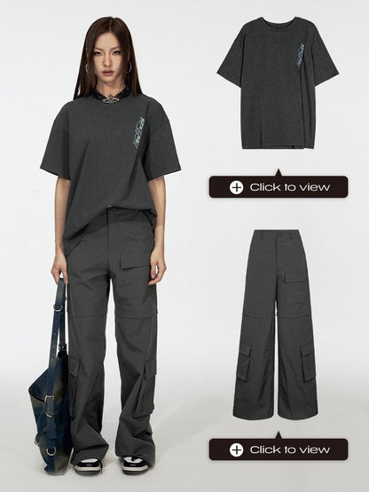 DKZ OFFICIAL Street Embroidered Folded Hem Women&