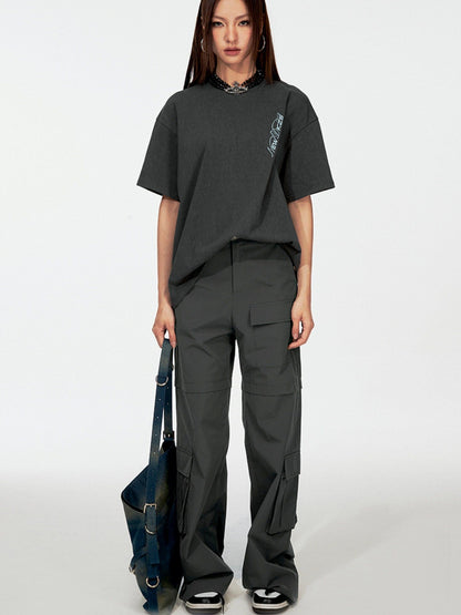 DKZ OFFICIAL Street Embroidered Folded Hem Women&
