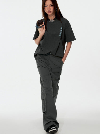 DKZ OFFICIAL Street Embroidered Folded Hem Women&