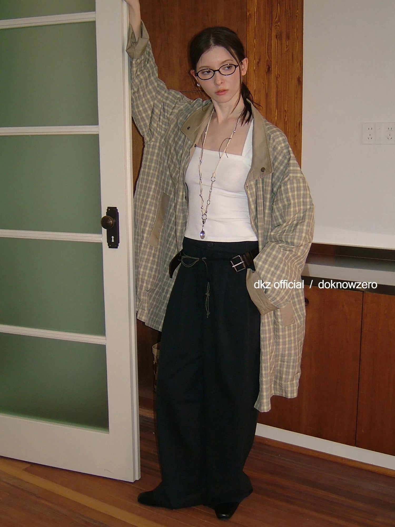 DKZ OFFICIAL Stretch Waist Linen Blend Wide Leg Pants