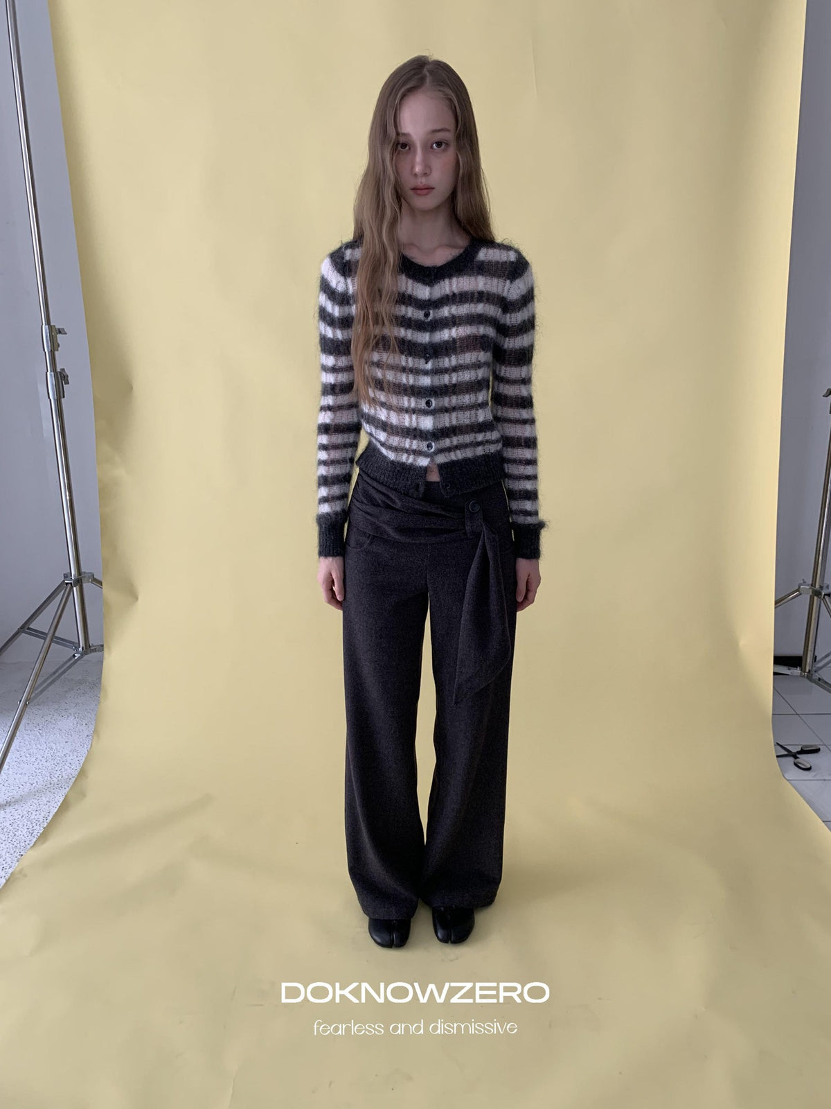 DKZ OFFICIAL Striped Mohair Knit Women&