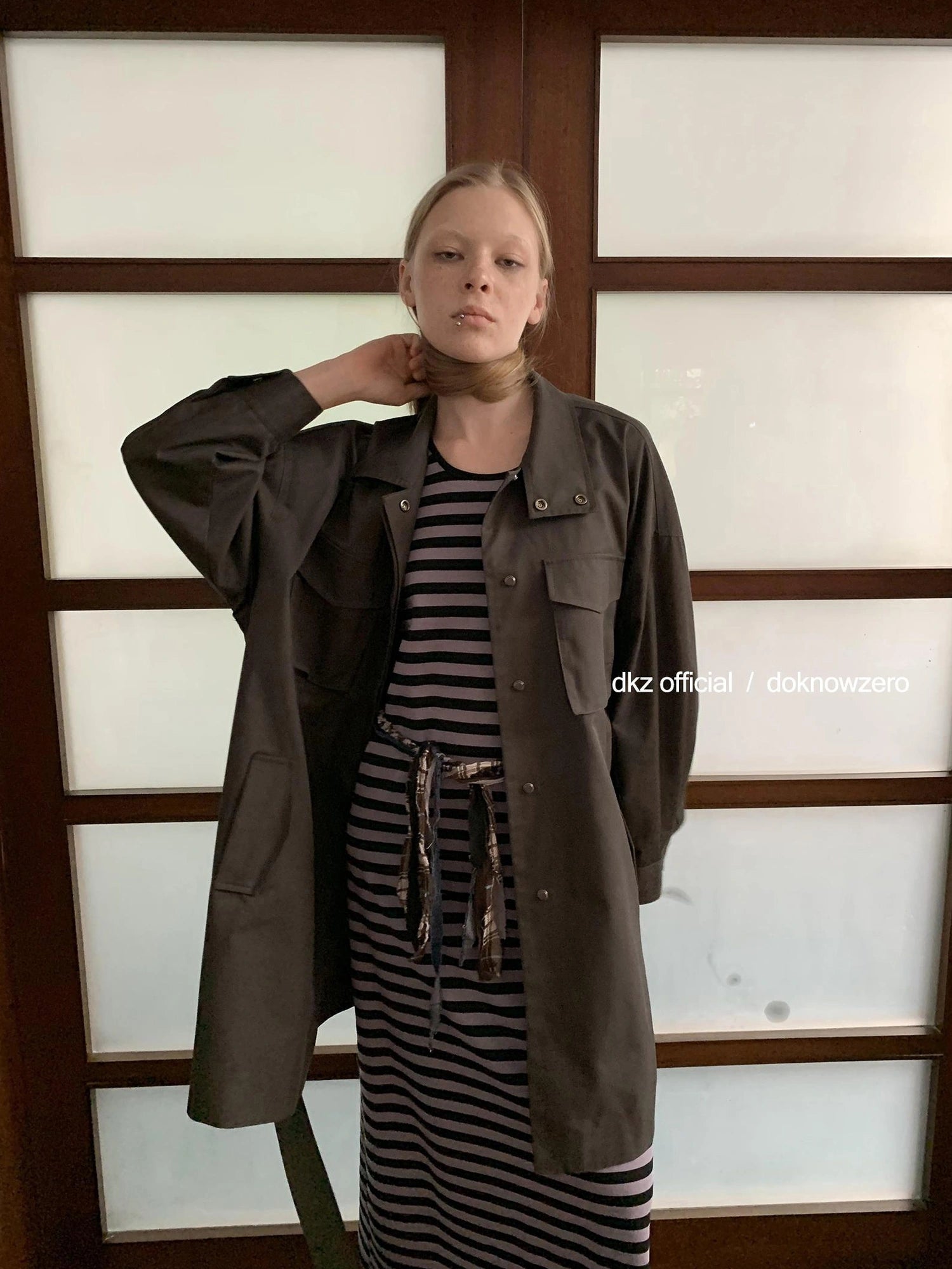 DKZ OFFICIAL Striped Vest Dress Women S Retro Casual Long Sleeveless Dress