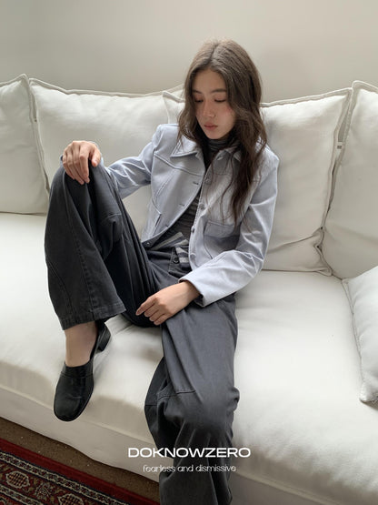 DKZ OFFICIAL Suede Straight Fit Long Sleeve Women&