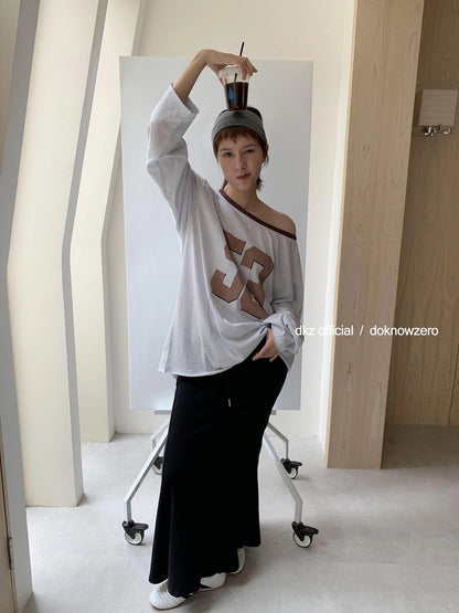 DKZ OFFICIAL Summer Slim Black Cotton Flared Maxi Dress
