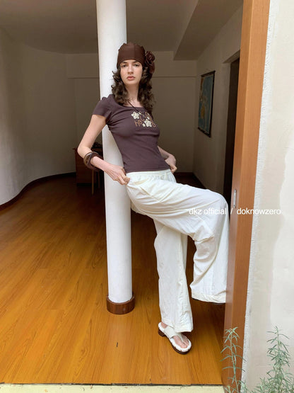 DKZ OFFICIAL Summer Vacation Print Drawstring Trousers