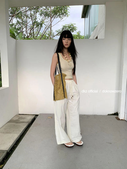 DKZ OFFICIAL Summer Vacation Print Drawstring Trousers