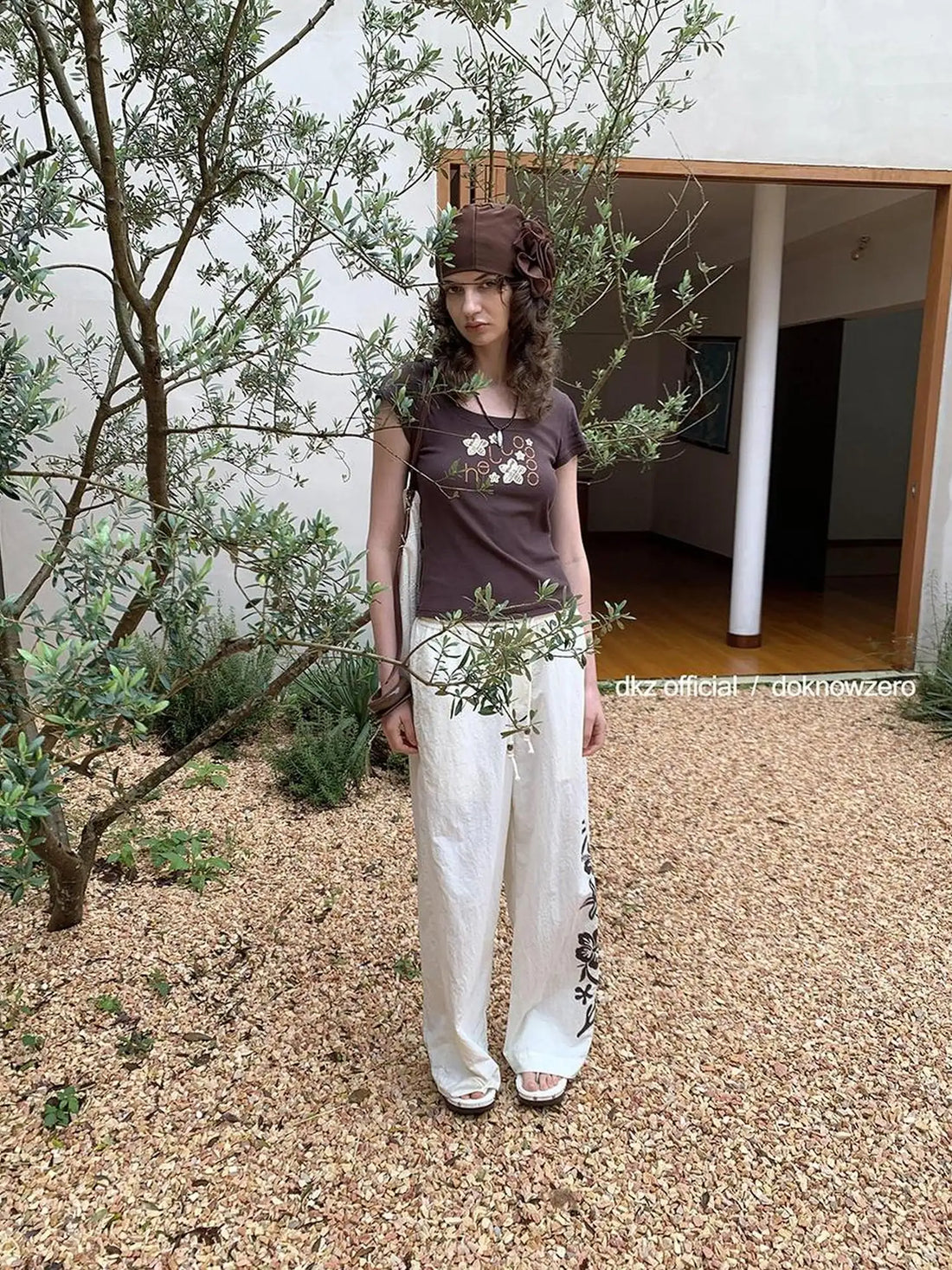 DKZ OFFICIAL Summer Vacation Print Drawstring Trousers