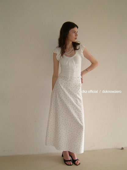 DKZ OFFICIAL Tencel Midi Dot Skirt