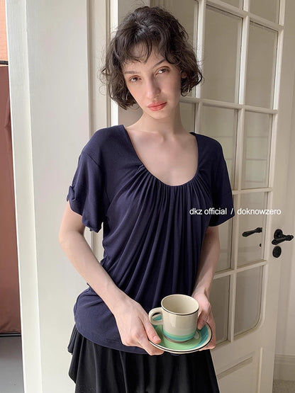 DKZ_OFFICIAL_Tencel_Wool_U_Neck_Pleated_T-shirt_MISSTT