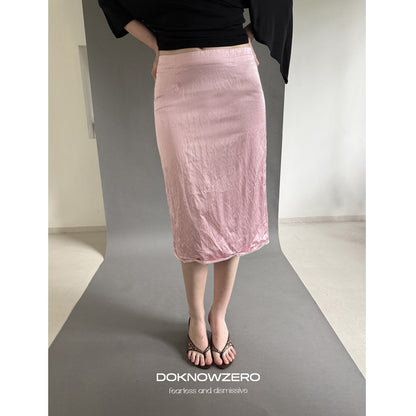 DKZ_OFFICIAL_Textured_Pleated_Straight_Rolled_Hem_Women&