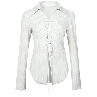 DKZ_OFFICIAL_Textured_Striped_V-neck_Women&