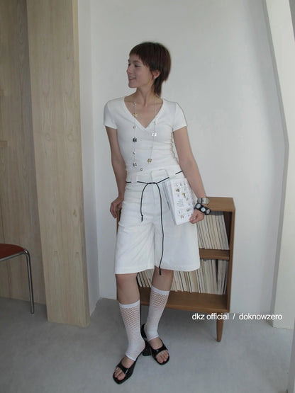 DKZ OFFICIAL Textured White Women&