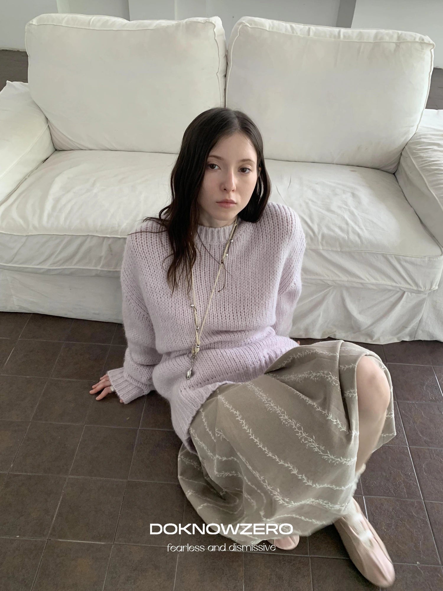 DKZ OFFICIAL Thickened Jacquard Long Pleated Skirt