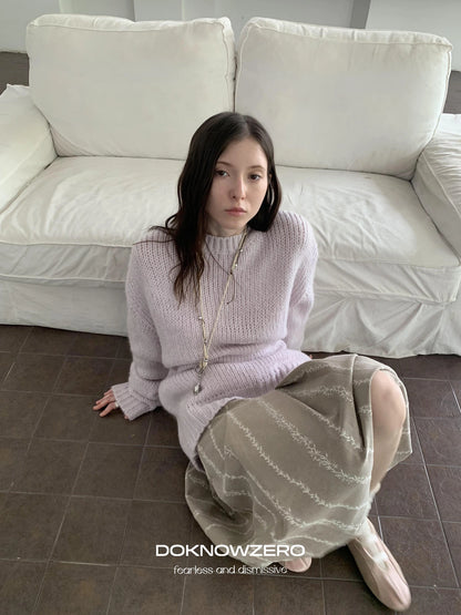 DKZ OFFICIAL Thickened Jacquard Long Pleated Skirt