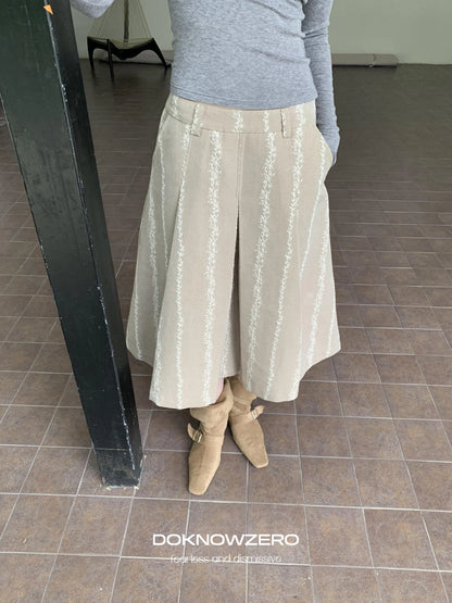 DKZ OFFICIAL Thickened Jacquard Long Pleated Skirt