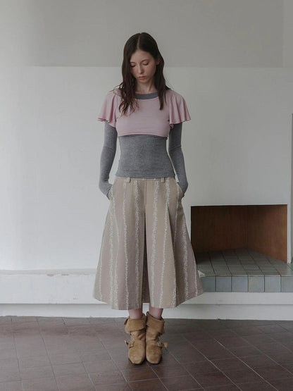 DKZ OFFICIAL Thickened Jacquard Long Pleated Skirt