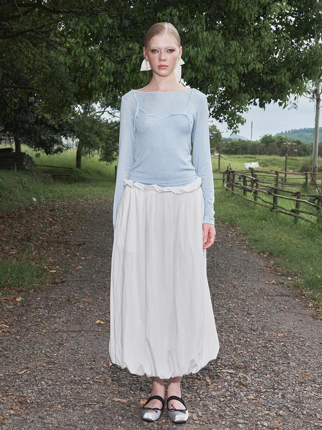 DKZ OFFICIAL Thin Blend Tencel Wool Long-Sleeve Layered T-Shirt Women Autumn Slim Fit