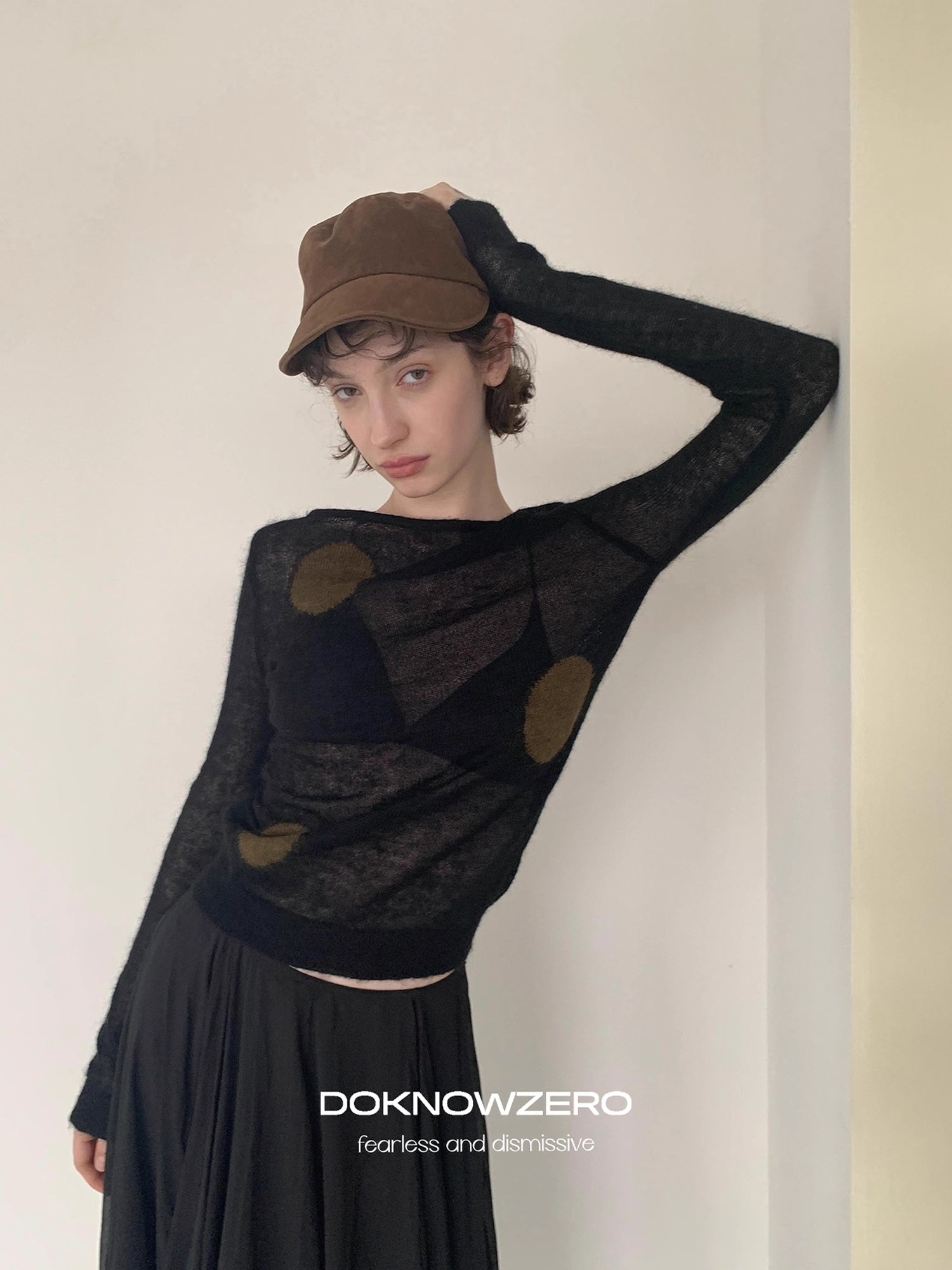 DKZ_OFFICIAL_Thin_Mohair_Knit_Long_Sleeve_Top_With_Contrast_Polka_Dots_MISSTT