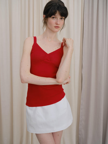 DKZ OFFICIAL Twist Knot Knit V-neck Layered Slim Women&