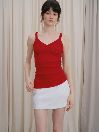 DKZ OFFICIAL Twist Knot Knit V-neck Layered Slim Women&