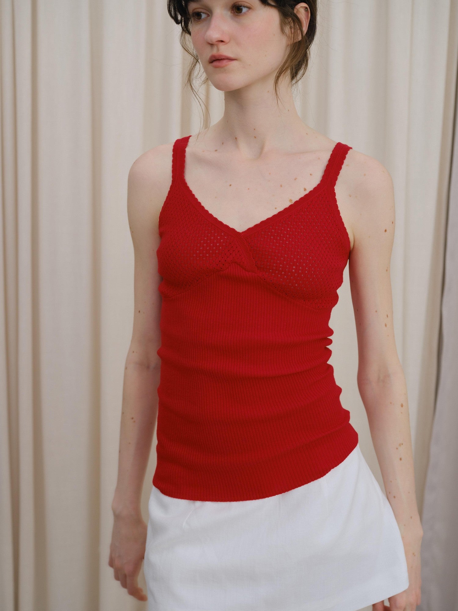 DKZ OFFICIAL Twist Knot Knit V-neck Layered Slim Women&