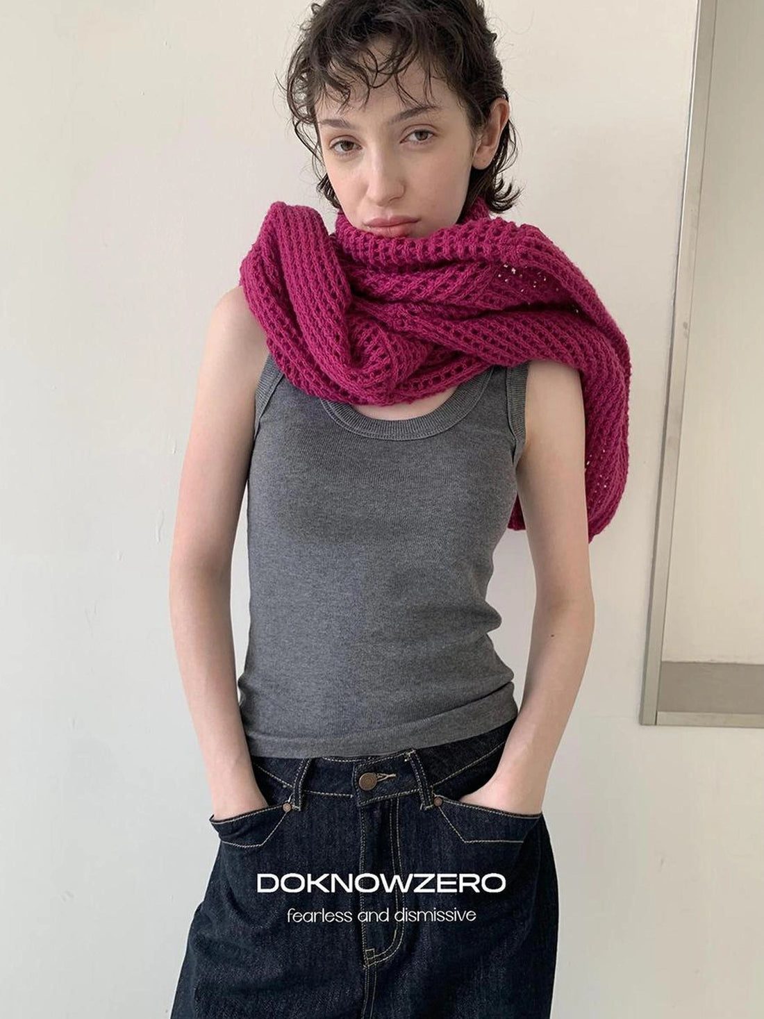 DKZ OFFICIAL U Neck Knitted Sleeveless Vest For Women Autumn Slim Fit Basic Innerwear