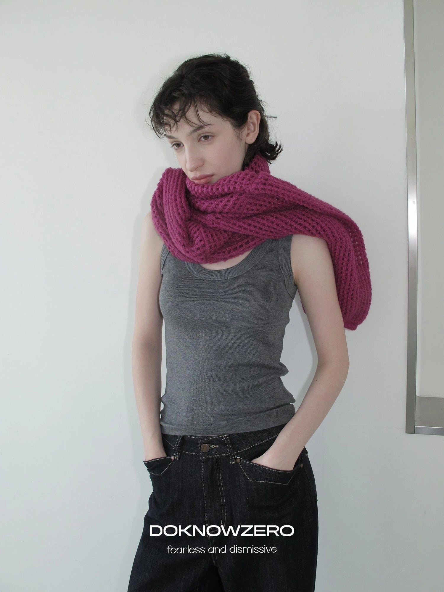 DKZ OFFICIAL U Neck Knitted Sleeveless Vest For Women Autumn Slim Fit Basic Innerwear