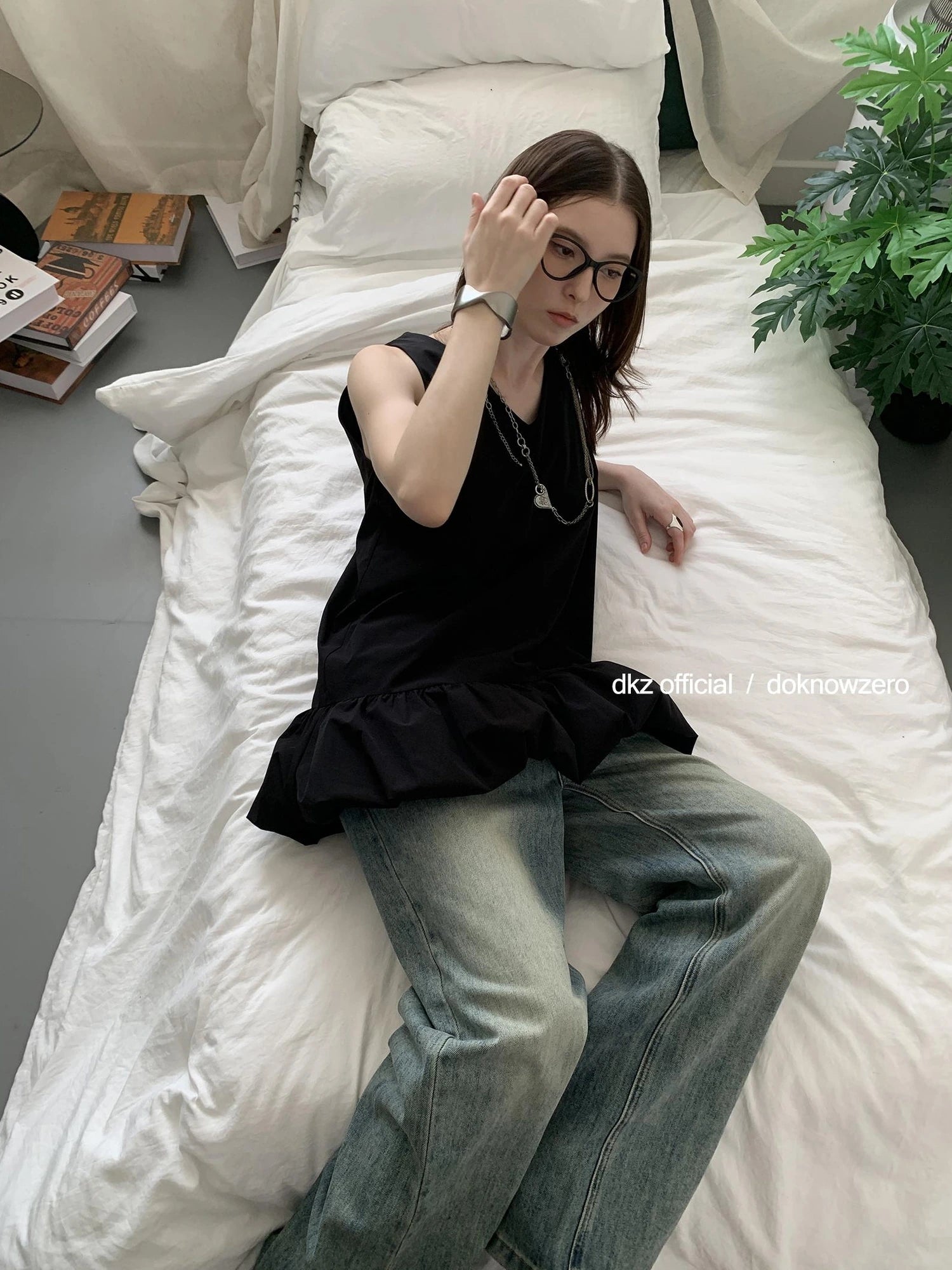 DKZ OFFICIAL V-Neck Flared A-Line Cotton Summer Dress