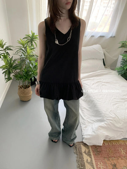 DKZ OFFICIAL V-Neck Flared A-Line Cotton Summer Dress