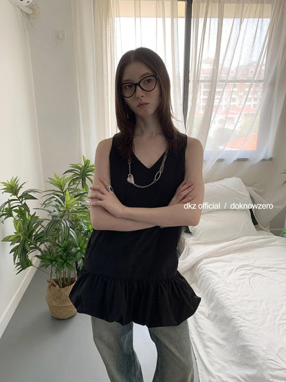DKZ OFFICIAL V-Neck Flared A-Line Cotton Summer Dress
